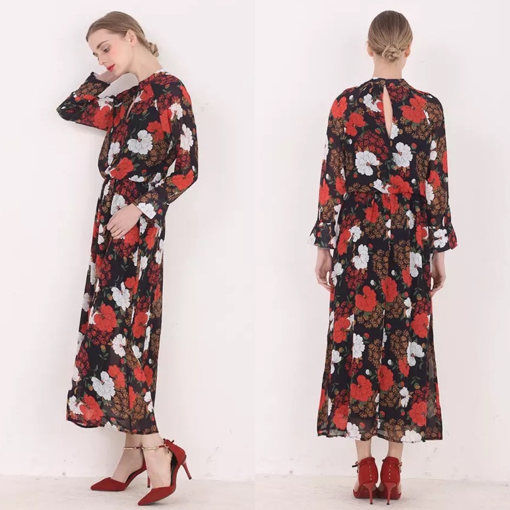 Chiffon floral printed Maxi Dress